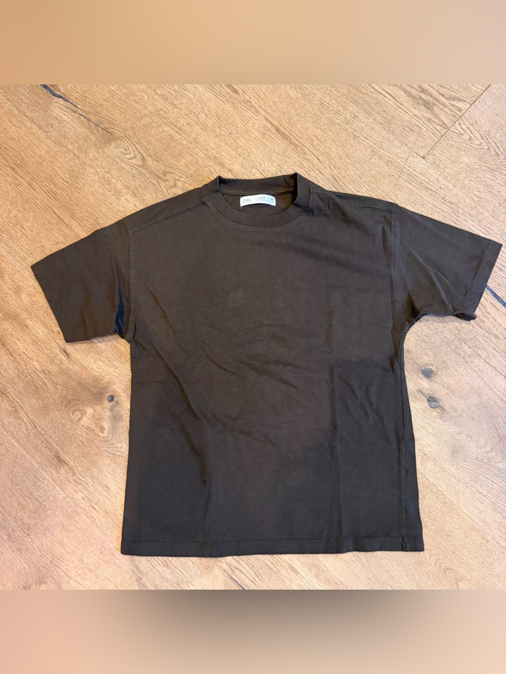 Zara boys brown Short Sleeve Crew Neck Tee